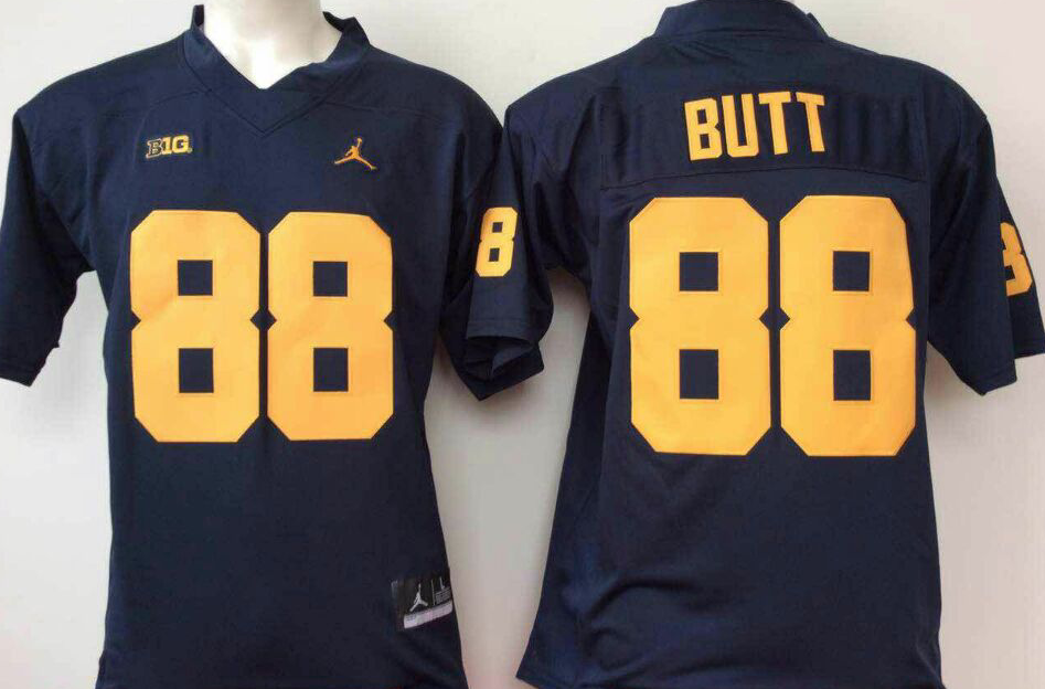 Men's Michigan Wolverines Jake Butt #88 Navy Alumni Jersey